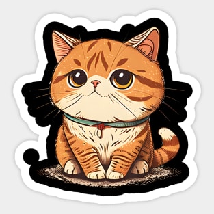 Fat Cat But Proud - Be Happy Everyday - Cat Lover Sticker